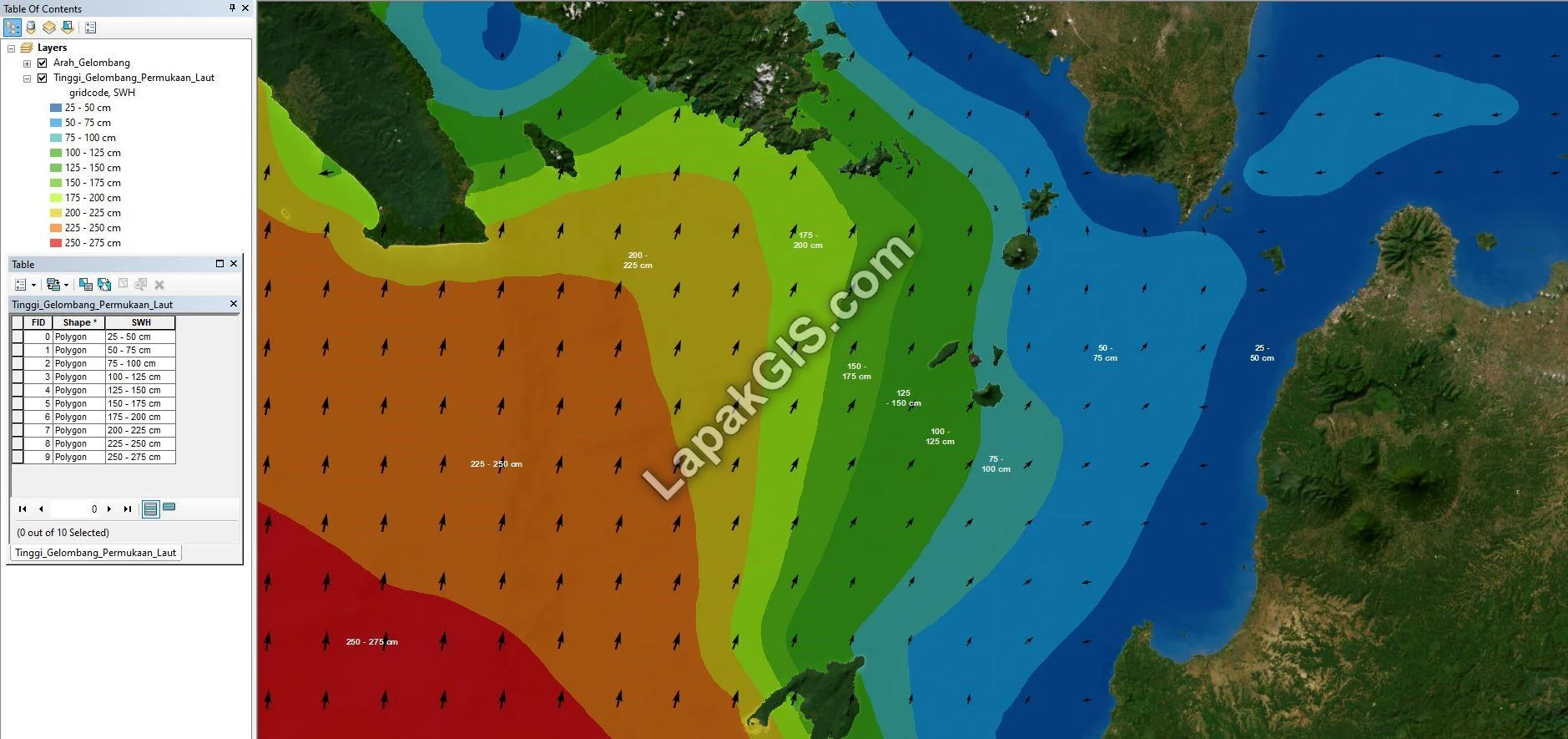 Shapefile (SHP) Tinggi Gelombang Permukaan Laut