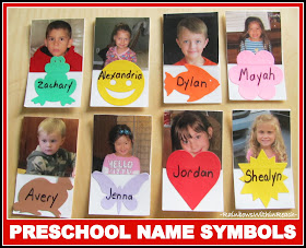 photo of: Preschool Names Coordinating with Symbols 