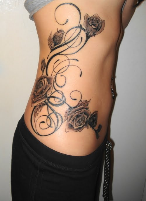 Four roses rib tattoo