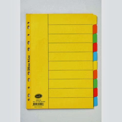 Surya Mas Stationery: Divider 6010, Pembatas File 10 Warna