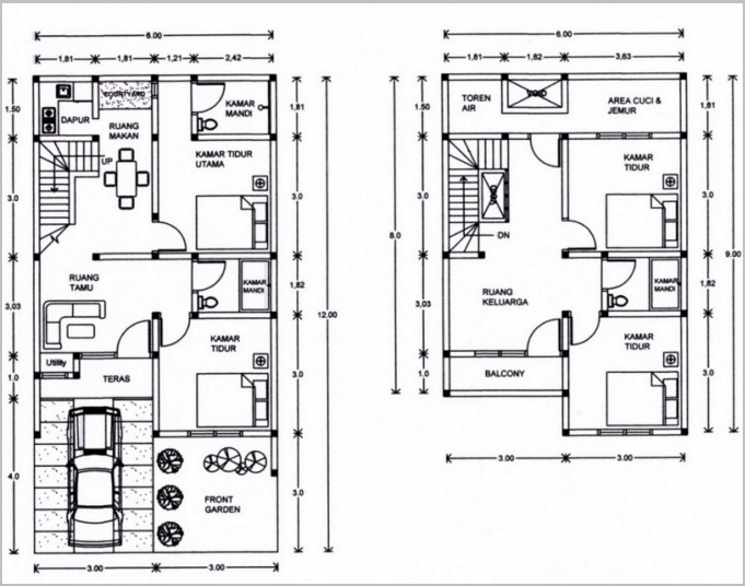 Desain Rumah Minimalis Modern Tipe 36 Dengan 2 Lantai 