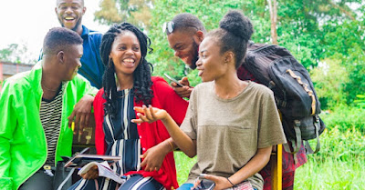 Young adults talking in a group setting