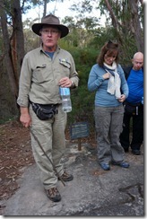 Steve, our guide, at the Aborigine carving, Blue Mountains