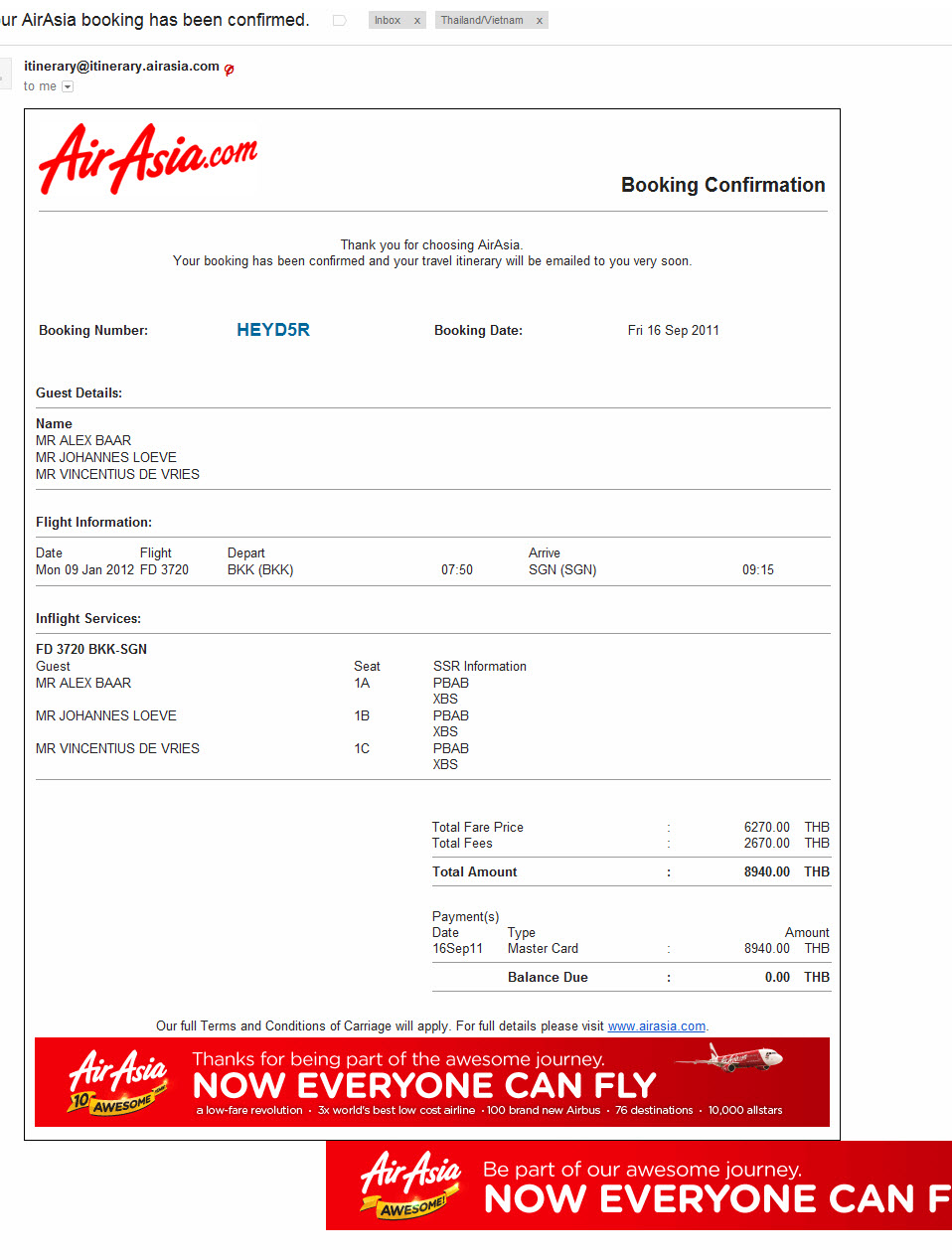 Airasia Flight Ticket Example United Airlines And Travelling
