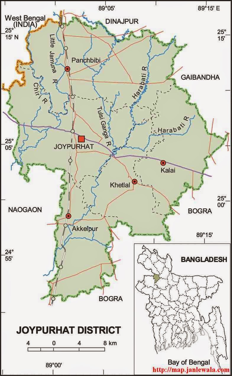 joypurhat zila map of bangladesh