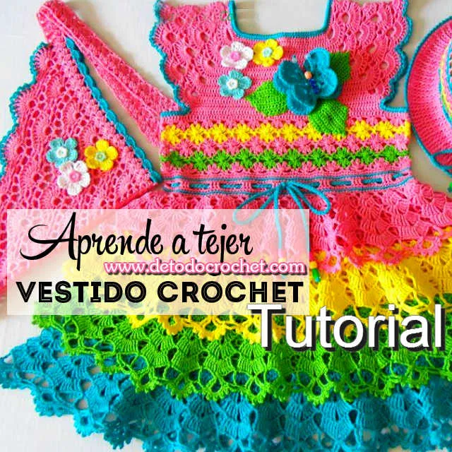 Tutorial de vestido tejido con ganchillo para niña 7 años