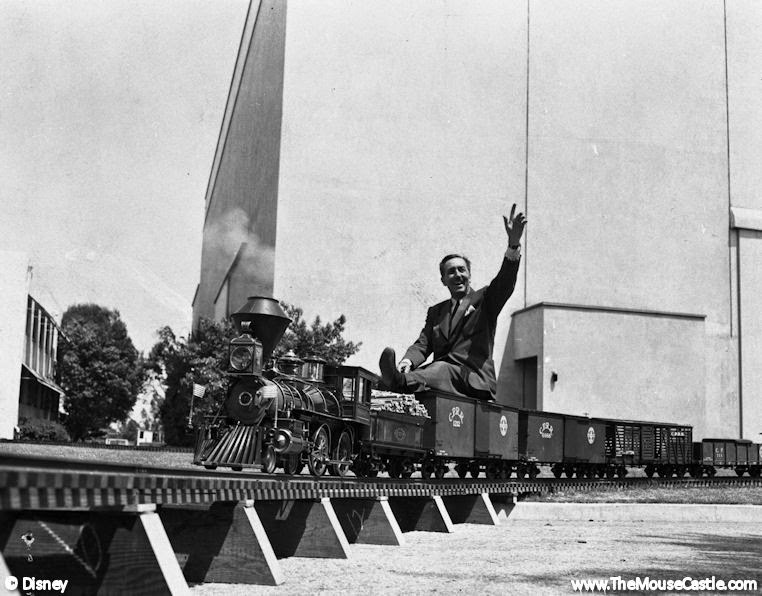 Walt Disney riding the Carolwood Pacific, 1951