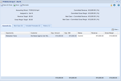 Ansicht Forecasts in Workbooks