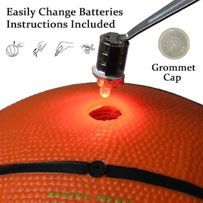 GlowCity Light Up Basketball Uses Two LED's, This Ball Will Light-Up Like Glowing Fire While You Play
