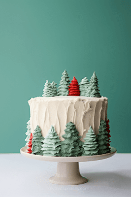 pretty tree theme Best 50+ Christmas Cakes to Lust After for Your Festive Party Ideas, Buttercream Frosting Holiday Homemade Cake Inspo to DIY. Dessert Ideas for Events