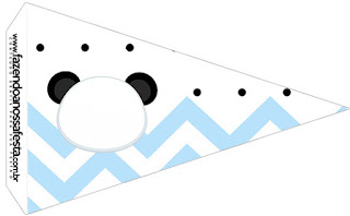 Panda in Light Blue Chevron and Black Polka Dots: Free Party Printables.