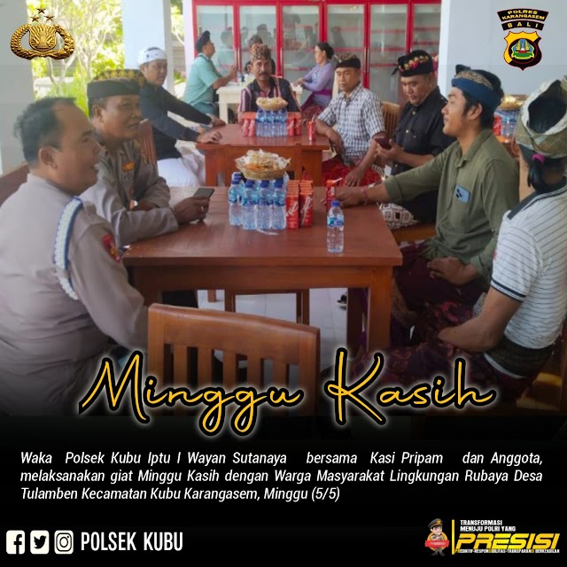 Polsek Kubu Polres Karangasem  Dengar Masukan Warga, melalui Program Minggu Kasih