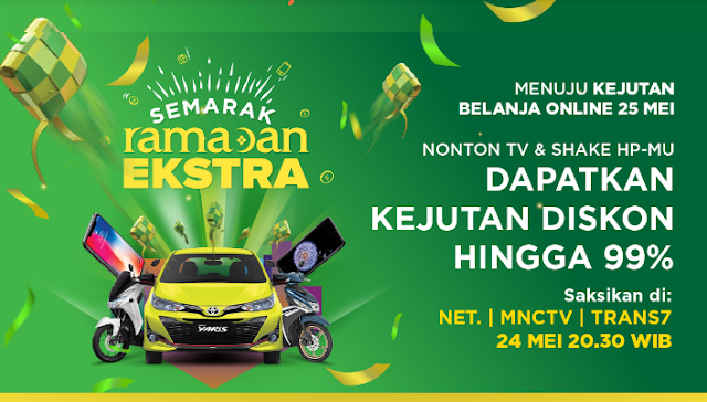 Wow!!! Bersiaplah Diskon 99% Ramadan Ekstra Tokopedia, 24 - 25 Mei 2018