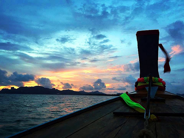 Krabi River Long Tail Boat Sunset