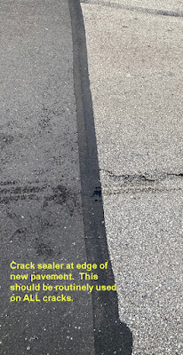 crack sealer used at edge of new pavement