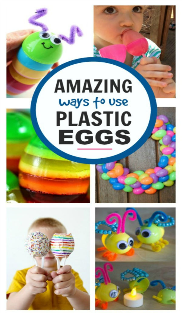 25+ fun & creative ways to use plastic Easter eggs.  Don't toss them or store them away; try these fun ideas instead! #plasticeastereggcrafts #plasticeggcrafts #plasticeastereggs #eastereggcraftsforkids #growingajeweledrose