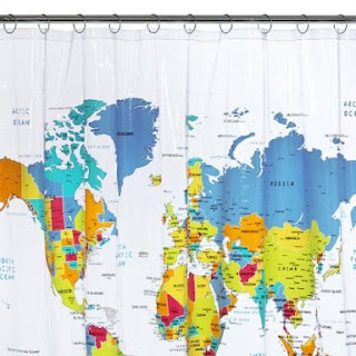 World  Shower Curtain on World Map Shower Curtain Jpg