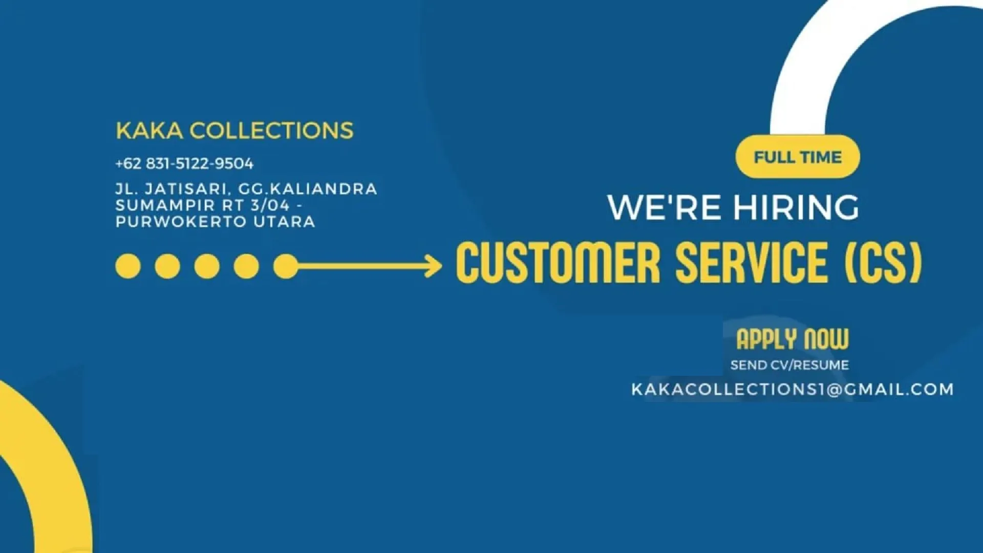 Lowongan Kerja Customer Service (CS) di KAKA Collections Purwokerto