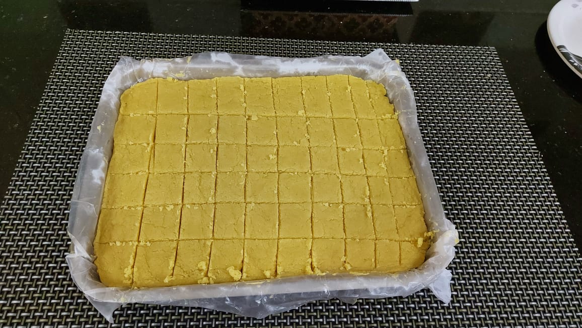 Ghee Mysore Pak Recipe - How To Make Easy & Quick Mysore Pak - Indra's Kitchen