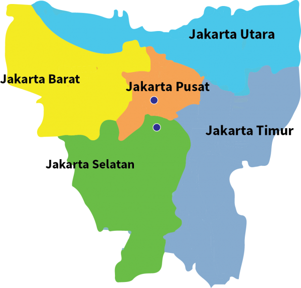 Letak Geografis Kabupaten Administrasi dan Kota Administrasi Prov. Daerah Khusus Ibukota Jakarta (DKI Jakarta)