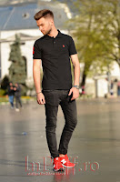 Tricou polo negru de barbat