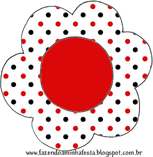 Red Polka Dots in Black and White Free Printable Candy Bar Labels.