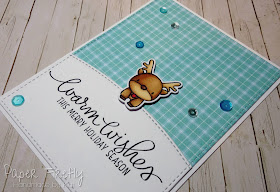 Sweet and simple Christmas card using Reindeer Games  stamps by Mama Elephant