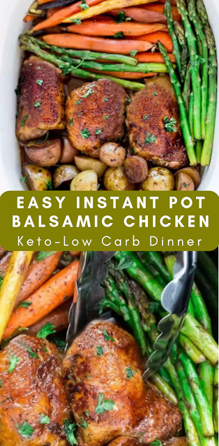 Instant Pot Balsamic Chicken Keto-Low Carb Dinner Idea