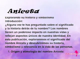 significado del nombre Aniceta