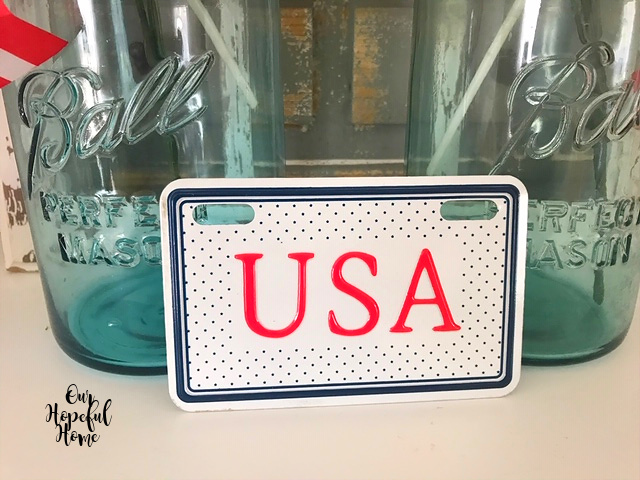 Dollar Tree USA mini bike license plate 4th of July