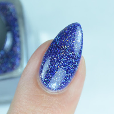 blue holographic nail polish