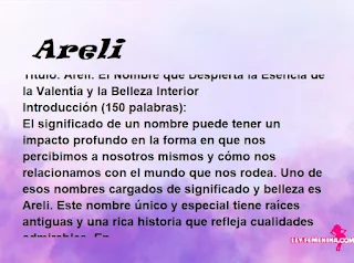 significado del nombre Areli