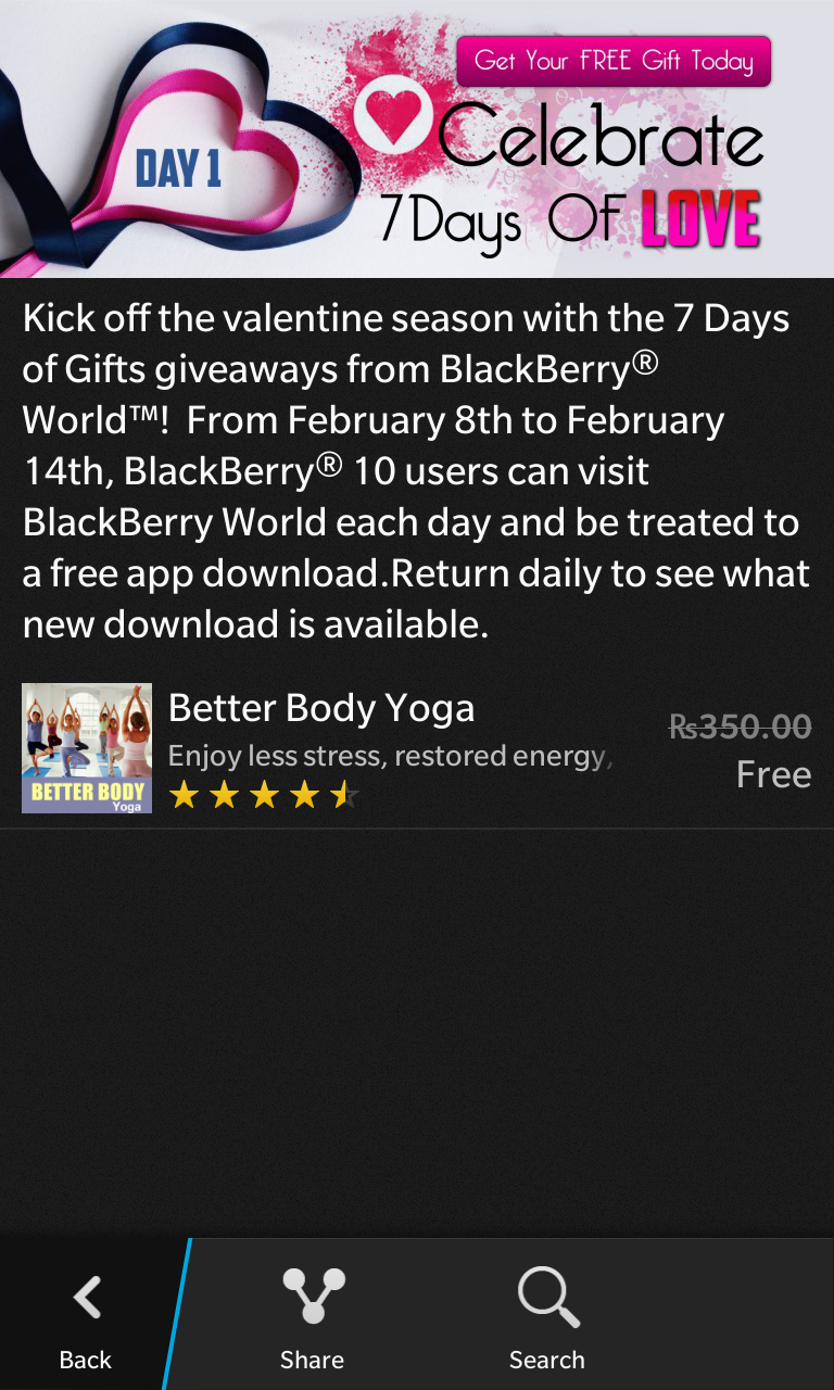 Premium Blackberry 10 Apps goes Free on Valentine Season