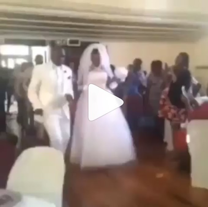 Bride Falls With Her Legs Up While Dancing To The Alter On Her Wedding Day