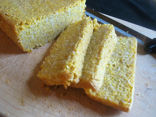 cornbread alongside brownish rice