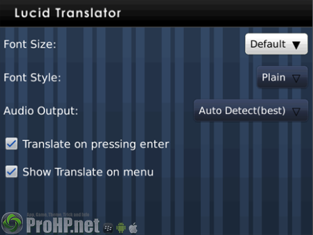 Lucid Translator v1.0 for BlackBerry