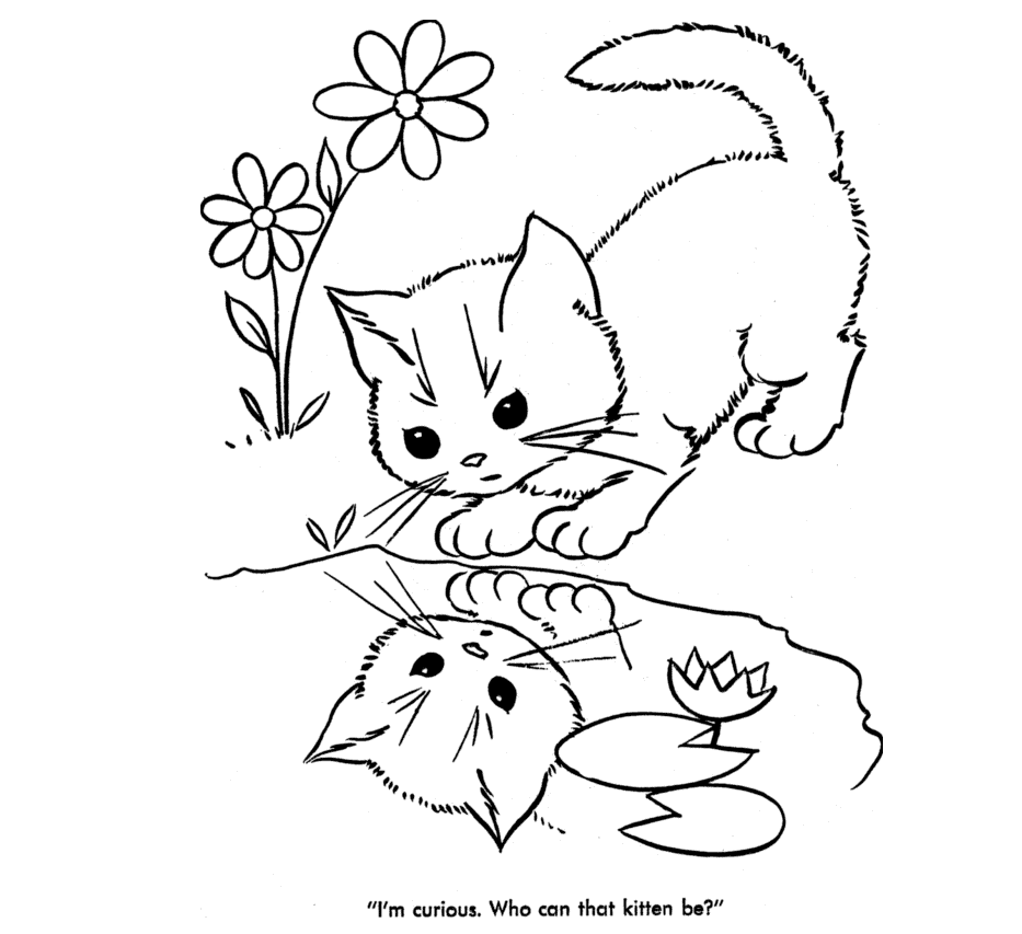 Cute Baby  Cats  Coloring  Pages Animal Pictures 