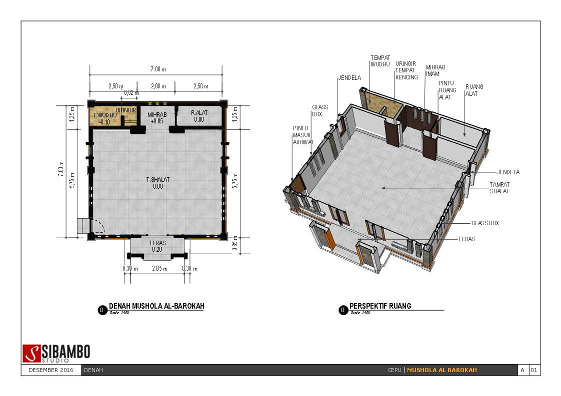 Denah Rumah Lengkap Mushola  Top Rumah