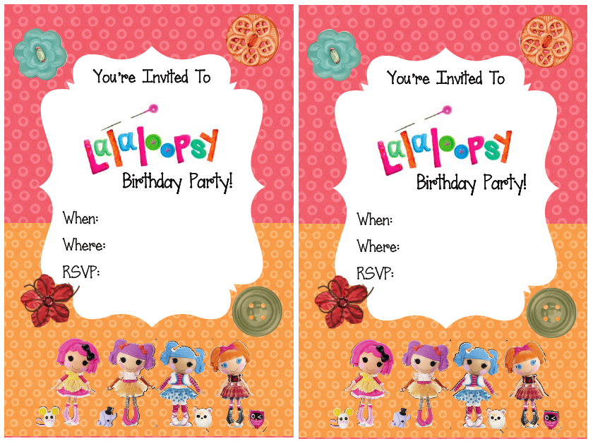 FREE PRINTABLE: Lalaloopsy Party Invitations