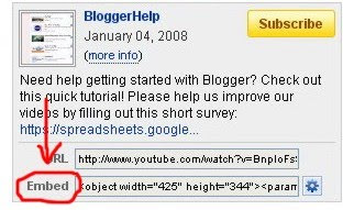 how to put youtube video on blogger