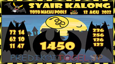 Prediksi Kalong Macau 3D Hari Ini JP 12 Agustus 2022