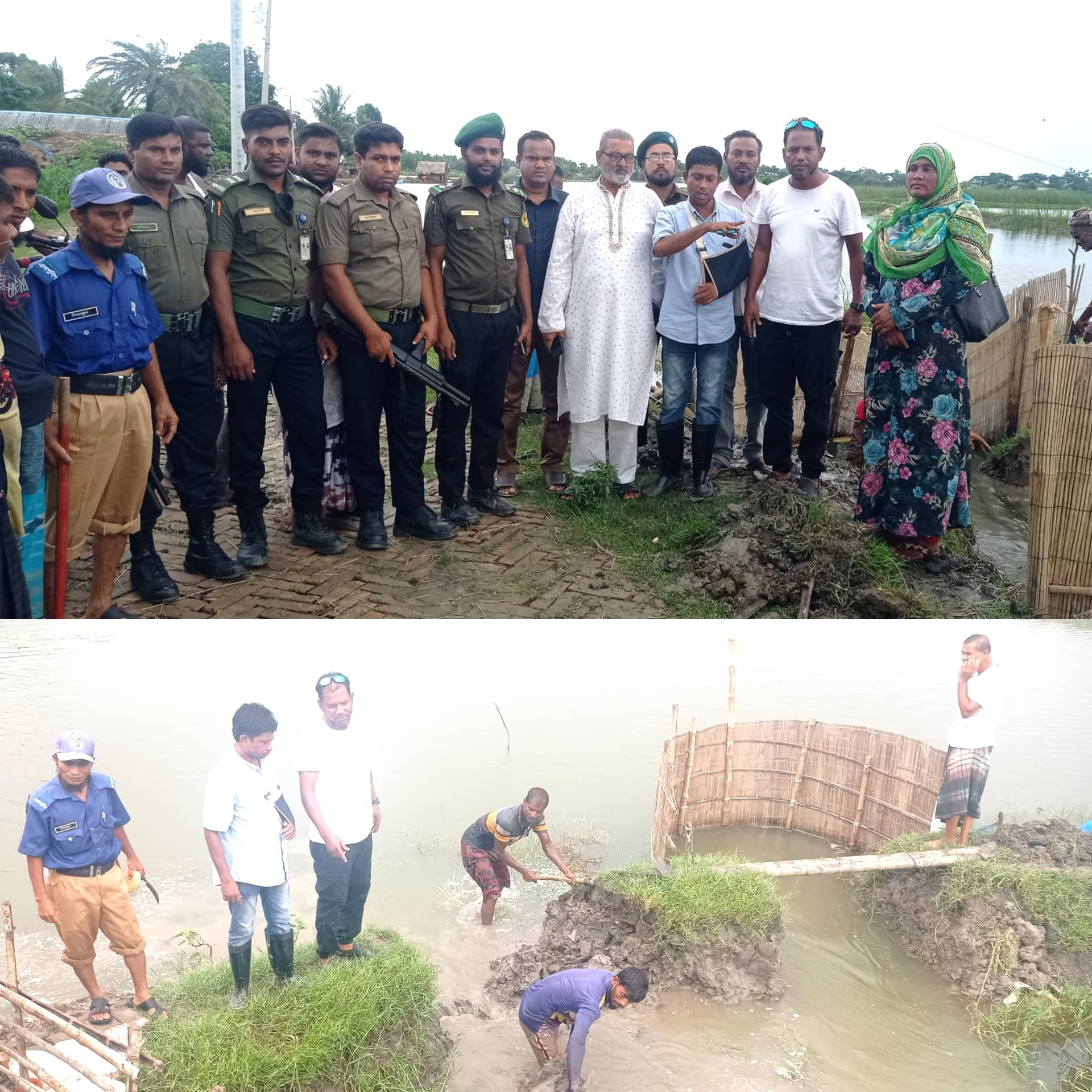 পাইকগাছার চাদঁখালীতে খাস খালের বাঁধ, নেটপাটা  কেটে জলাবদ্ধতা নিরসনের উদ্যোগ