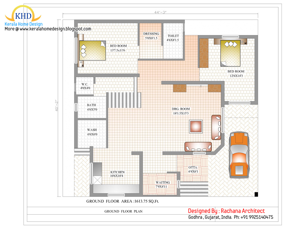 Duplex House Plan and Elevation - 2741 Sq. Ft.