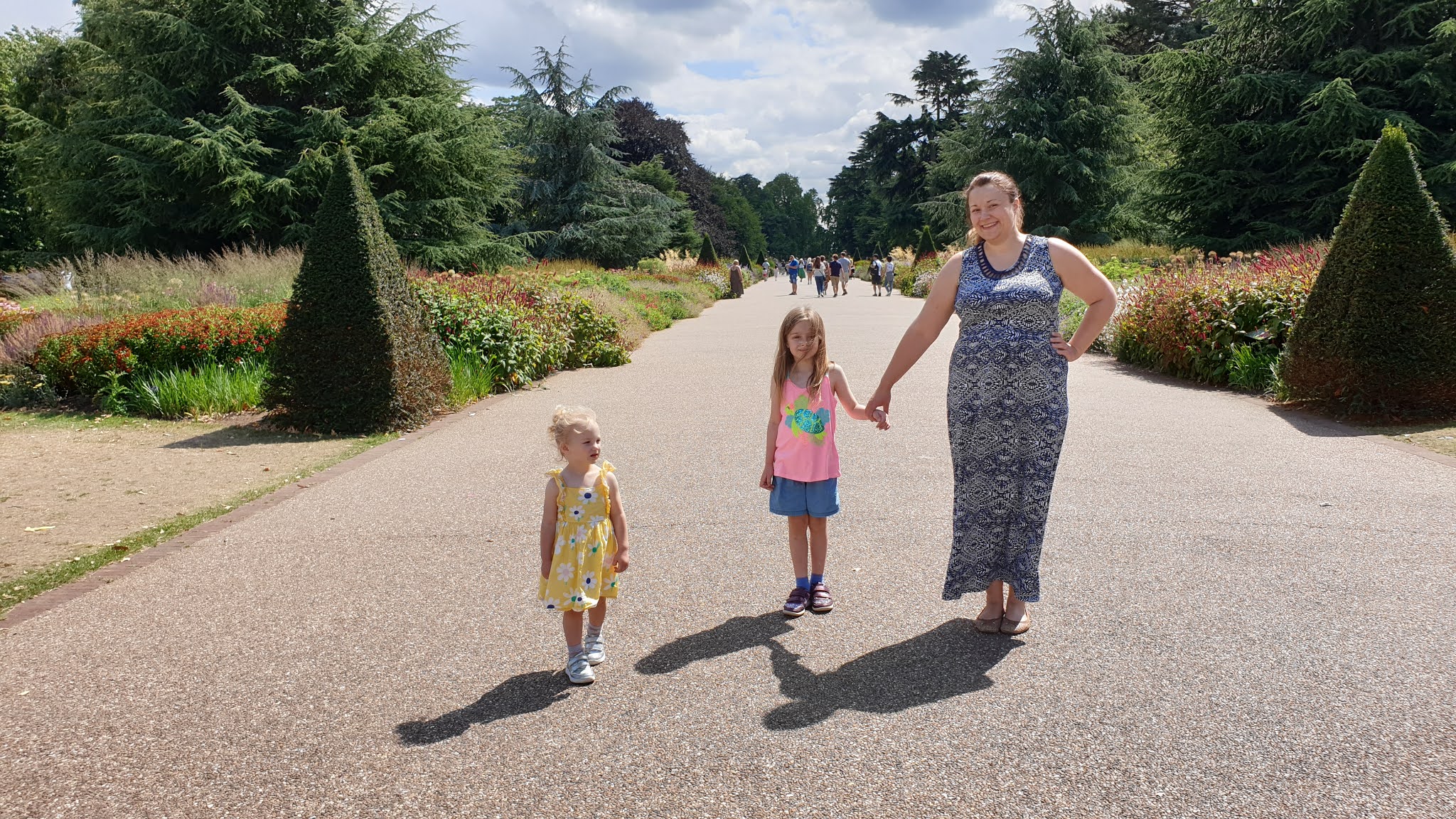 mum and kids at great board walk