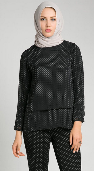 Foto Desain Model Baju Atasan Wanita Muslim Dewasa Terbaru 