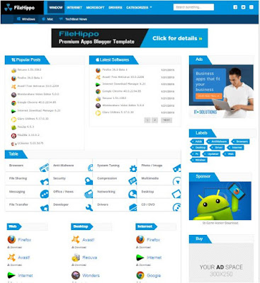 FileHippo Adsense Responsive Blogger Templates Without Footer Credit