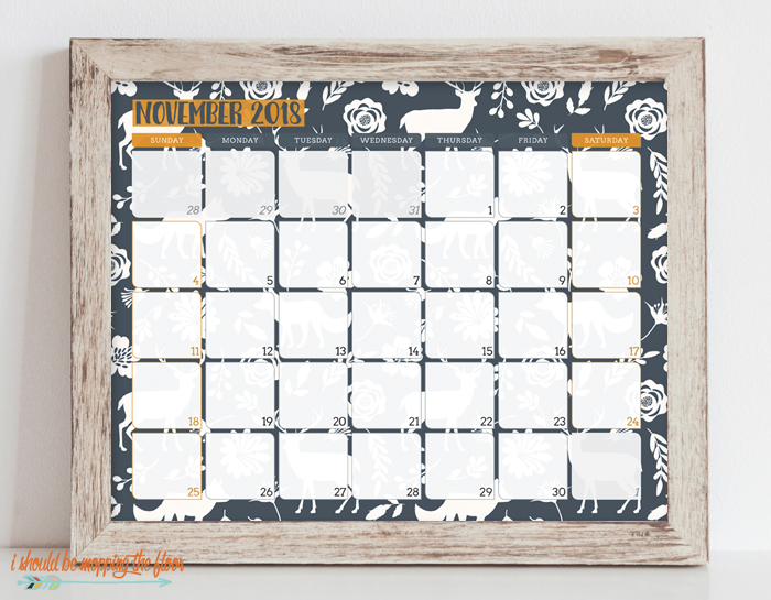 This 2018 Printable Calendar is modern and fun...and has room to jot down all of your activities.
