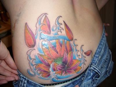 tropical flower tattoos. flower tattoos for girls.