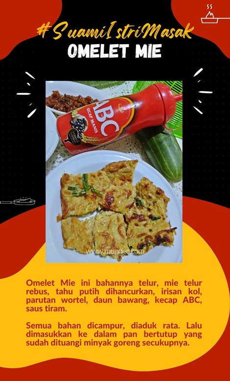 Masak Omelet Mie