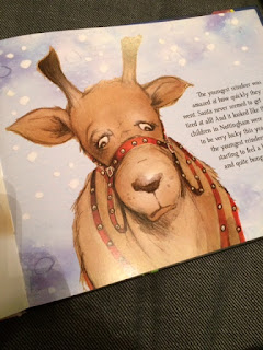 Inside the book showing a reindeer